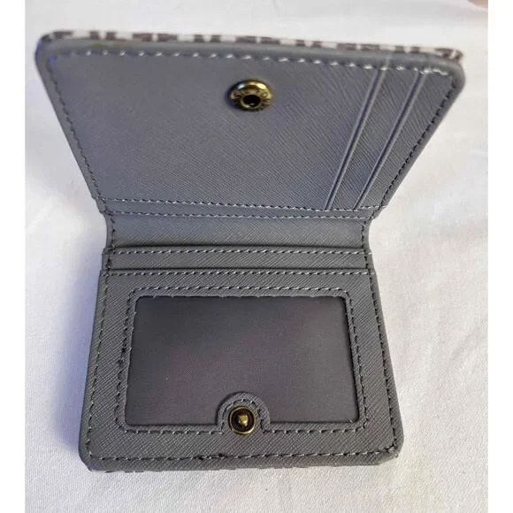 Fossil Womens Madison Bifold Brown Patterned Zipper Pocket Pouch Wallet - Picture 2 of 5